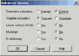Диалоговое окно Advanced Options